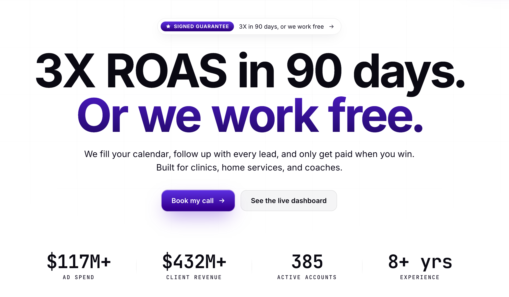Clinic marketing 3X ROAS campaign information